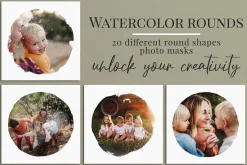 Watercolor rounds photo masks