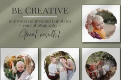 Watercolor rounds photo masks