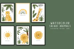 Watercolor Safari Animals