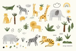 Watercolor Safari Animals