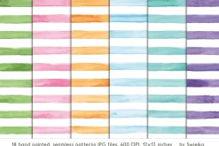 Watercolor seamless pattern, stripes
