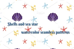 8 watercolor sea seamless pattern