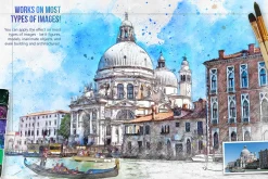 Watercolor Sketch PS Action