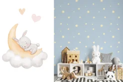 Watercolor sleeping baby animals
