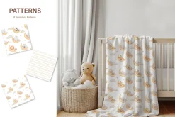 Watercolor sleeping baby animals