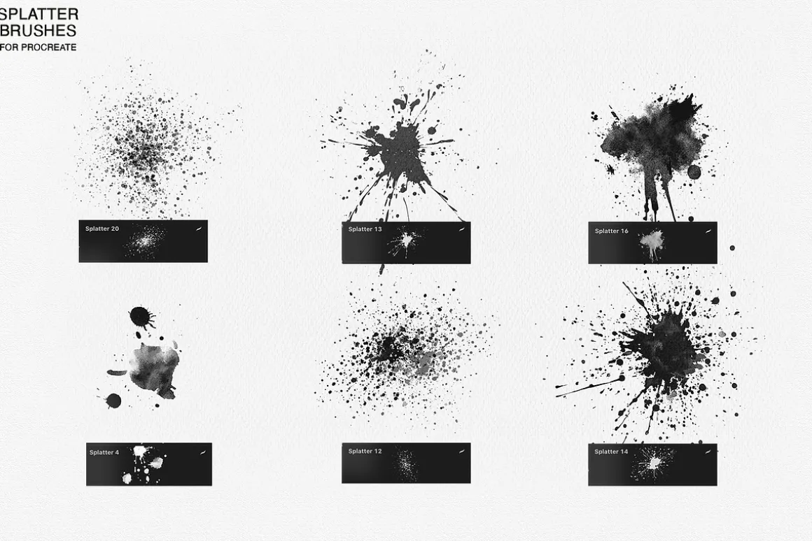 Watercolor Splatter Brushes