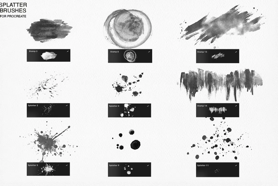Watercolor Splatter Brushes