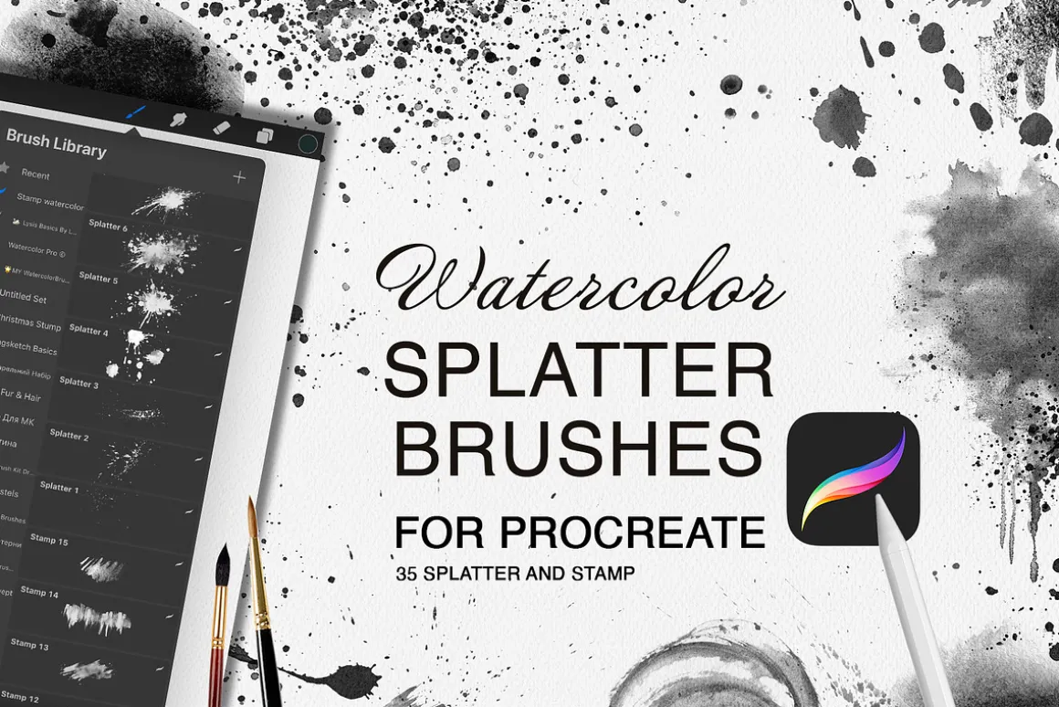 Watercolor Splatter Brushes