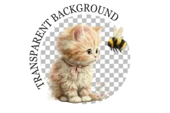 Watercolor Spring Cats Clipart