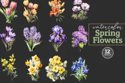 Watercolor Spring Flowers