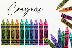 Watercolor Stationary Clip Art Set