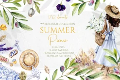 Watercolor Summer Picnic Collection