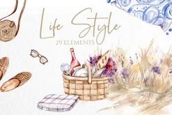 Watercolor Summer Picnic Collection