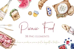 Watercolor Summer Picnic Collection