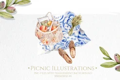 Watercolor Summer Picnic Collection