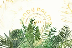 Watercolor tropical clip art