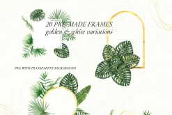 Watercolor tropical clip art