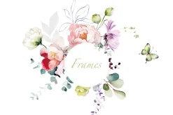 Watercolor tropical flowers
