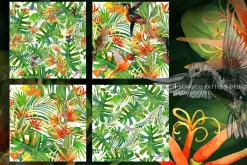 Watercolor Tropical plant & Bird