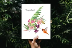 Watercolor Tropical plant & Bird