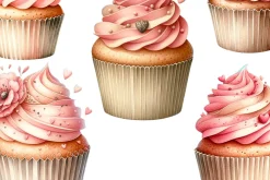 Watercolor Valentine's Day Cupcakes