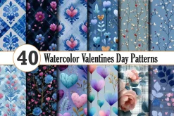 Watercolor Valentine’s Day Patterns