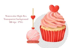 Watercolor Valentines Day Sweets
