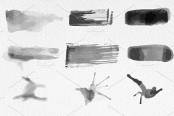 72 Watercolor vector brushes for AI