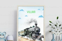 Watercolor Vintage Train Clipart