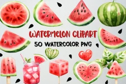 Watercolor Watermelon Clipart Set