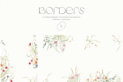 Watercolor wildflower clipart bundle