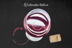 Watercolor wine clipart. Wine lover
