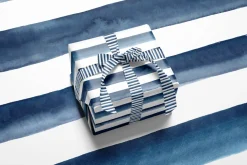Watercolour stripes in dark navy