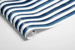 Watercolour stripes in dark navy