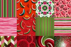 92 Watermelon Themed Digital Papers