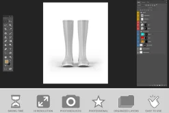 Waterproof Rubber Boots Mockup PSD