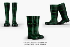 Waterproof Rubber Boots Mockup PSD