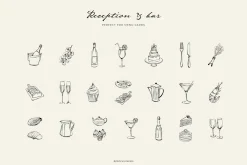 WEDDING line art illustrations