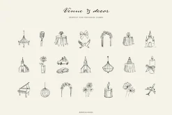 WEDDING line art illustrations