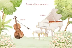Wedding Map 50 Watercolor Clipart