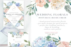 Wedding Watercolor Flowers Graphics