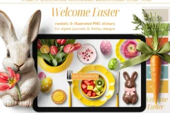Welcome Easter Realistic PNG Objects