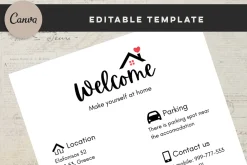 Welcome sign for Airbnb hosts