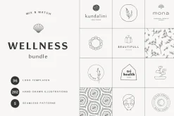 WELLNESS Logos & Doodles Bundle