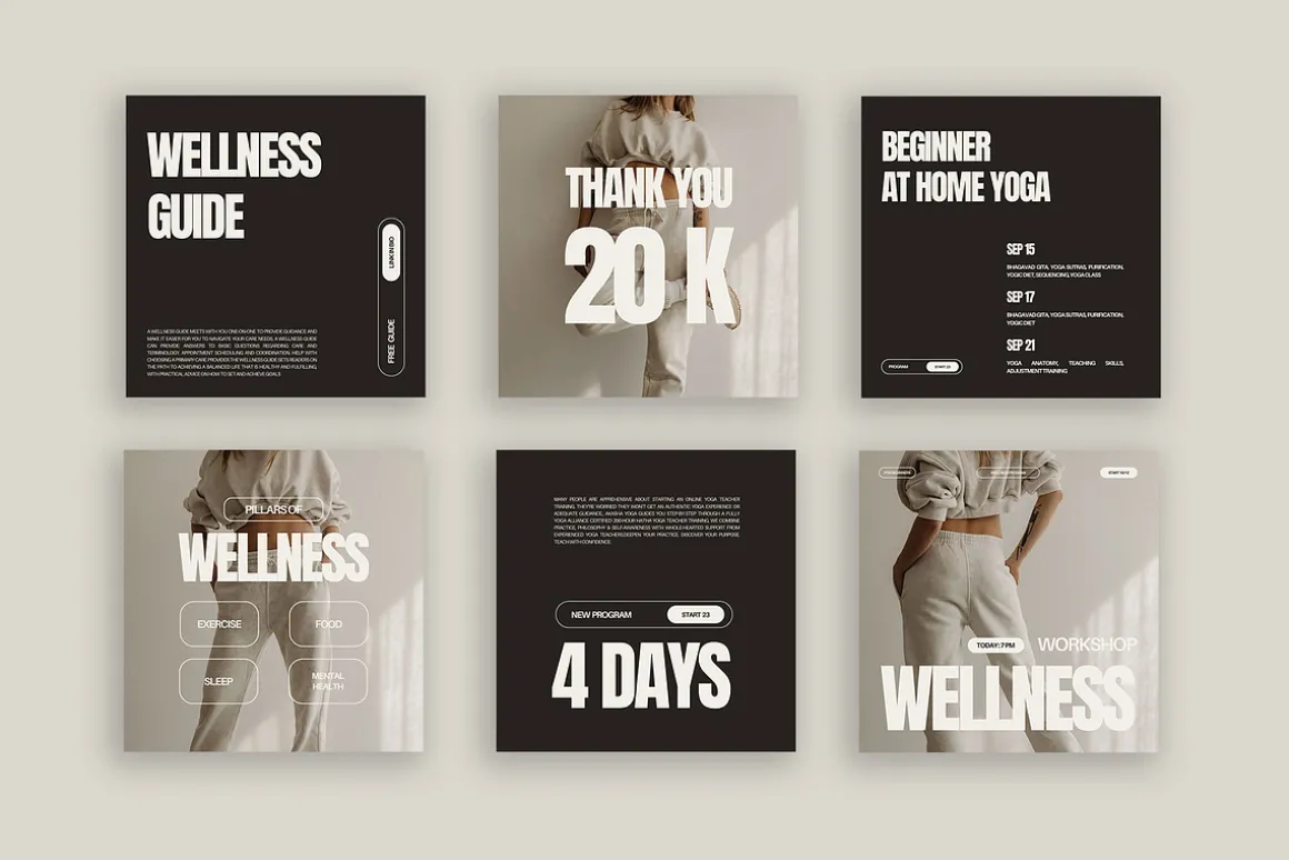 Wellness Instagram Templates Canva