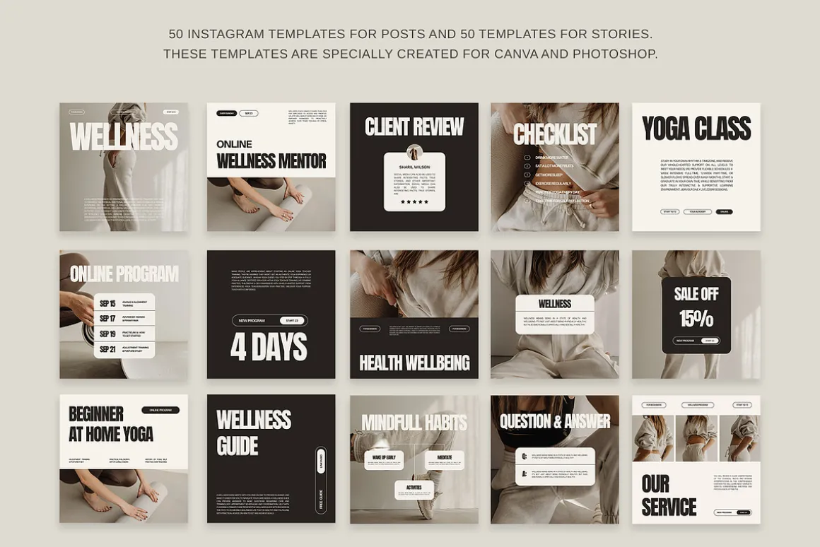 Wellness Instagram Templates Canva