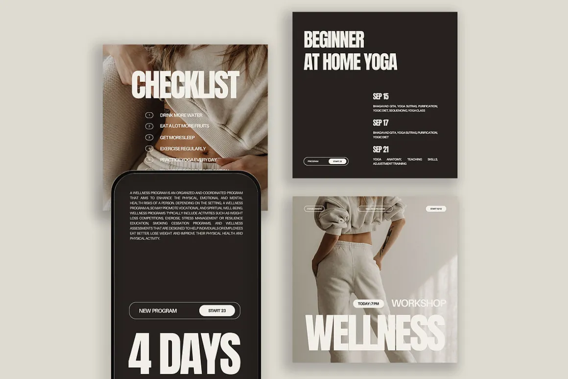 Wellness Instagram Templates Canva