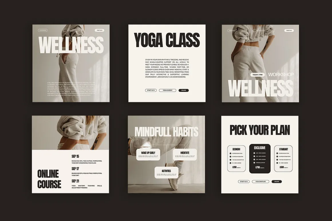 Wellness Instagram Templates Canva