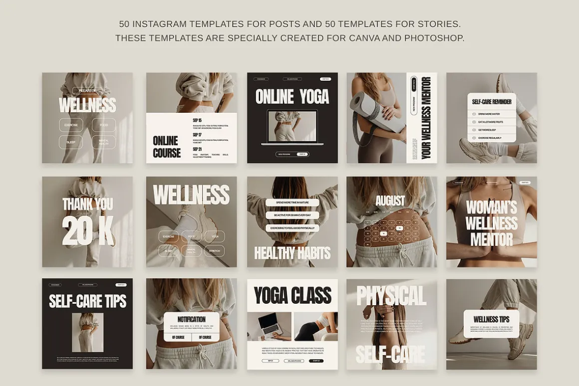Wellness Instagram Templates Canva