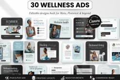 Wellness Static Ad Templates Canva